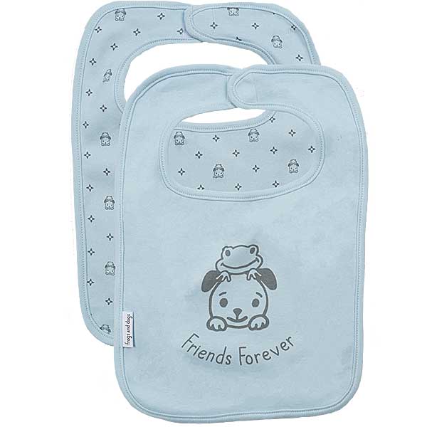 Frogs and Dogs slab blauw met afbeelding aan de ene kant en streepjes aan de andere kant