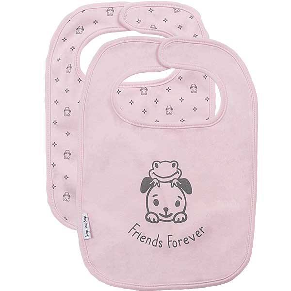 Frogs and Dogs slab roze met afbeelding en streepjesprint van zacht katoen