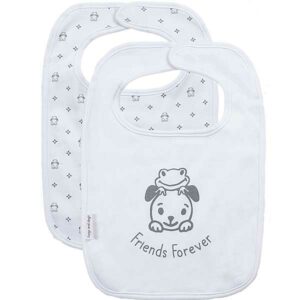 Frogs and Dogs slab wit met print en streepjes, gemaakt van zacht katoen