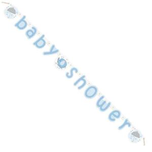 Letterslinger Baby Shower - Blauw - 160 cm - Haza
