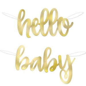 Letterslinger Hello Baby - Goud - 100 cm - Haza