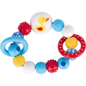 Heimess bijtring eend plastic met elastiek - multicolor 7 cm
