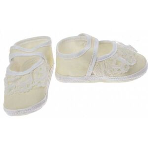 Junior Joy baby schoentjes meisjes Newborn – kant geel/wit