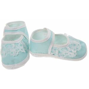 Junior Joy baby schoentjes meisjes Newborn – kant blauw/wit