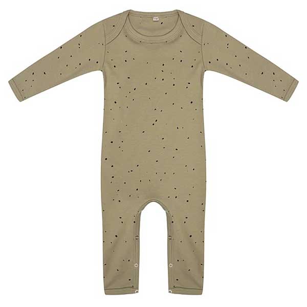 Een leuk boxpakje Dots Sponge voor jouw kleintje met een stippenprint in de kleuren groen en zwart uit de collectie van Little Indians.