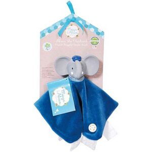 Meiya & Alvin knuffeldoekje Alvin - olifant grijs/blauw - 27 cm