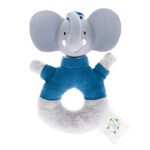 Meiya and Alvin olifant cadeauset met rubber piep olifant en zachte rammelaar in luxe verpakking