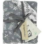 Leuke wit/blauwgrijs washandjes uit de collectie Organic Botanic van Briljant Baby. Dit mooie setje washandjes bestaat uit 2x blauwgrijs met witte opdruk en 2x witte met blauwgrijze opdruk.