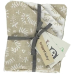 Leuke wit/zandkleurige washandjes uit de collectie Organic Botanic van Briljant Baby. Dit mooie setje washandjes bestaat uit 2x zandkleur met witte opdruk en 2x witte met zandkleurige opdruk. 