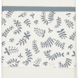 Ledikantlaken Organic Botanic Blauw Grijs - Wit/Blauwgrijs - 100 x 150 cm - Briljant Baby