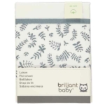 Dit mooie witte lakentje met een blauwgrijze print van diverse takjes op de omslag van het lakentje. Het lakentje heeft boven de print een mooie bies.