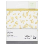 Dit mooie witte lakentje met een gele print van diverse takjes op de omslag van het lakentje. Het lakentje heeft boven de print een mooie bies.