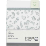 Dit mooie witte lakentje met een grijze print van diverse takjes op de omslag van het lakentje. Het lakentje heeft boven de print een mooie bies.