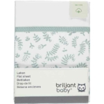 Dit mooie witte lakentje met een groen print van diverse takjes op de omslag van het lakentje. Het lakentje heeft boven de print een mooie bies.