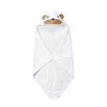 Een leuke witte badstof badcape van het merk Pippi, made with love. Deze witte badcape is niet alleen liefdevol vervaardigd, maar ook nog eens versierd met een beertje op de capuchon.