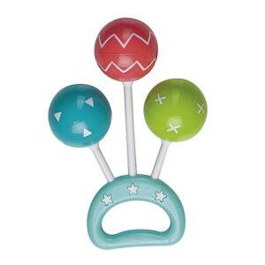 Saro rammelaar Bal - rood/groen/blauw - 10 cm