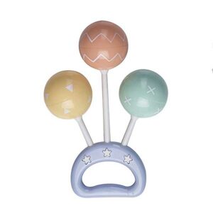 Saro rammelaar Bal - turquoise/oranje/geel - 10 cm