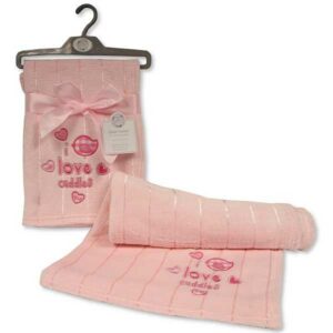 Snuggle Baby zomer deken 'I Love Cuddles' 75 x 100 cm - tekst roze