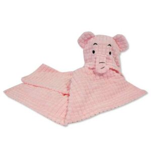 Snuggle Baby wikkeldeken met capuchon Olifant 75 x 100 cm - effen roze