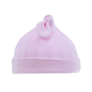 Soft Touch baby knoopmutsje Knotty - effen roze - maat 50/62