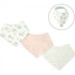 Een bandana slab beschermt de kleertjes van je kindje tegen kwijlen gedurende de dag. Deze leuke set met slabben bestaat uit 3 verschillende designs: 1x effen, 1x streepjes & 1x konijntjes.