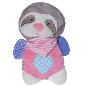 Tender Toys knuffel luiaard - roze/wit/paars - 15 cm