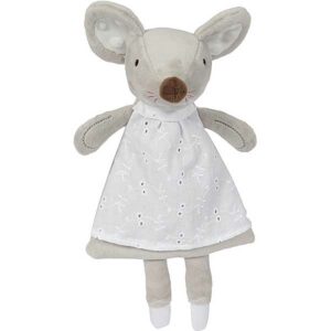 Tiamo knisperspeeltje Balletmuis pluche - muis in tutu grijs - 28 cm