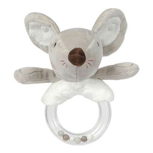 Tiamo balletmuis ringrammelaar Grijs - pluche grijs/wit