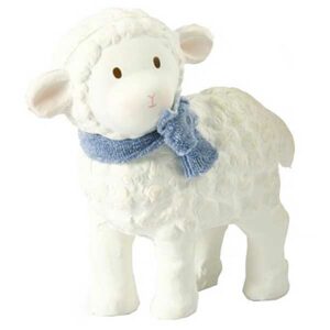 Tikiri grijp- & bijtspeelgoed lammetje Lucas - lammetje blauw/wit