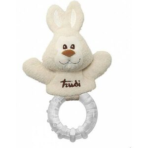 Trudi bijtring Cremino Rabbit pluche/kunststof - konijntje ivoorwit