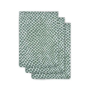 Washandjes hydrofiel Snake Ash Green - Groen/Wit - 15 x 21 cm - set 3 stuks - Jollein