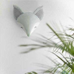 Foxy Fox wanddecoratie - Mintgroen/Grijs/Wit - 40 cm - Tiamo