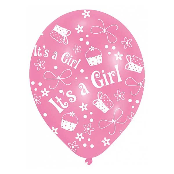 Iedereen mag het weten: 'It's a Girl'. Leuk voor een babyshower of bij de geboorte. Deze mooie roze ballonnen worden geleverd in 2 kleuren roze.