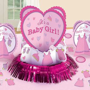 Tafeldecoratie Baby Girl - Roze 23-delig - Amscan
