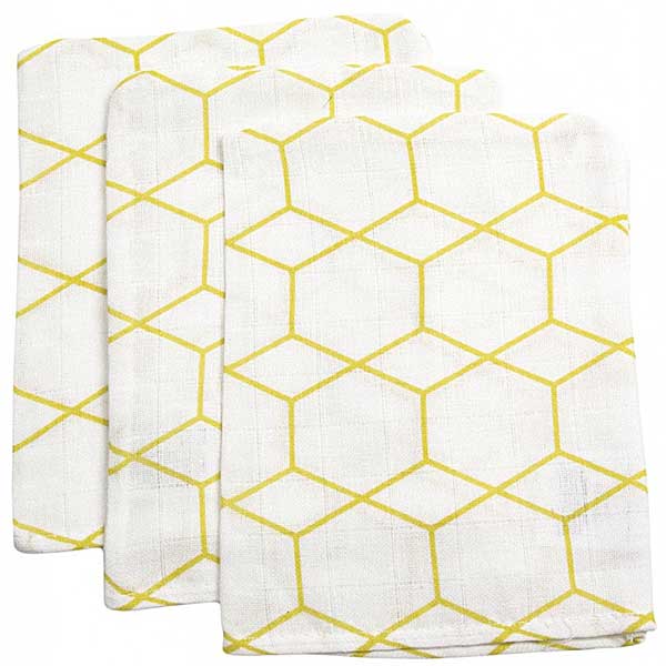 Heerlijke zachte washandjes uit de collectie Grid Ochre van Briljant Baby. Hoe vaker je ze gebruik hoe zachter ze worden. Gemaakt van hydrofiel katoen.