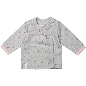 T-Shirt lange mouw Stars - Grijs/Roze - Maat 74 - Dirkje Babywear