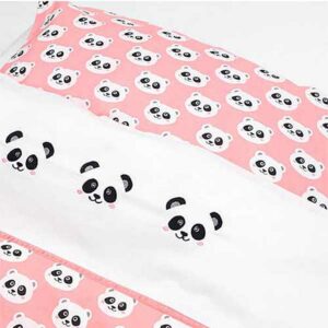 Dekbedovertrek Panda Dreams Koraal - Koraal/Wit/Zwart - 100 x 135 cm - Fabs World