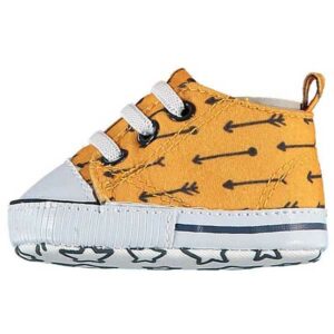 XQ Footwear baby schoentjes jongens textiel/kunstleer - pijlenprint geel/zwart