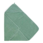 Handige en zachte groene badstof badcape van Jollein uit het Design Basics - Ash Green. Deze badcape is onder andere te gebruiken na het badderen of na het babyzwemmen. 