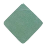 Handige en zachte groene badstof badcape van Jollein uit het Design Basics - Ash Green. Deze badcape is onder andere te gebruiken na het badderen of na het babyzwemmen.