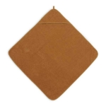 Handige en zachte bruine badstof badcape van Jollein uit het Design Basics – Caramel. Deze badcape is onder andere te gebruiken na het badderen of na het babyzwemmen.