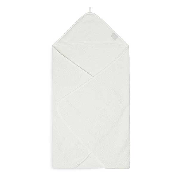 Handige en zachte witte badstof badcape van Jollein uit het Design Basics – Ivory. Deze badcape is onder andere te gebruiken na het badderen of na het babyzwemmen.