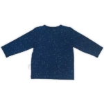 Een leuk blauw shirtje met lange mouw uit de collectie Speckled Blue van Jollein. Het shirtje heeft een fijne spikkels in de kleur wit. Gemaakt van biologisch katoen.