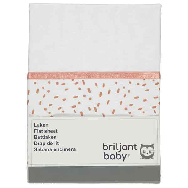 Dit geweldig mooie laken uit de collectie Minimal Terra van het kwaliteitsmerk Briljant Baby is gemaakt van hoge kwaliteit katoen en is voorzien van leuke vlekkenprint.