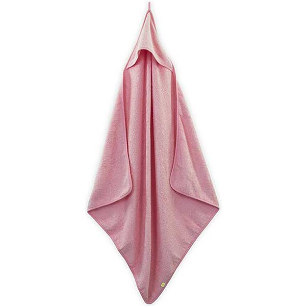 Handige en zachte roze badstof badcape van Jollein uit het Design Little Lemonade. Deze badcape is onder andere te gebruiken na het badderen of na het babyzwemmen.