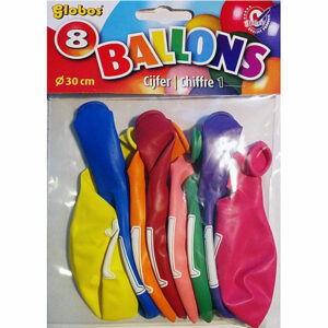 Cijferballonen nr 1 - Multicolor – 30 cm – Globos