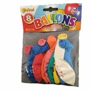 Cijferballonen nr 7 - Multicolor – 30 cm – Globos