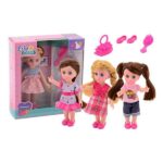 Johntoy speelset tienerpop Lily Dolls met witte scooter en accessoires