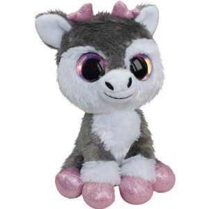 Lumo Stars knuffel Reindeer Poro - rendier grijs/wit/roze - 15 cm