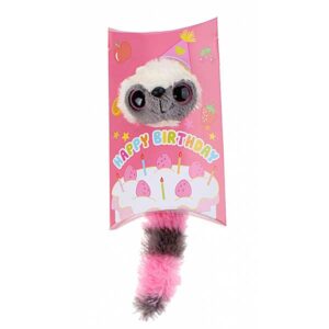 Knuffel in geschenkverpakking - Happy Birthday - Roze - 9 cm - Aurora